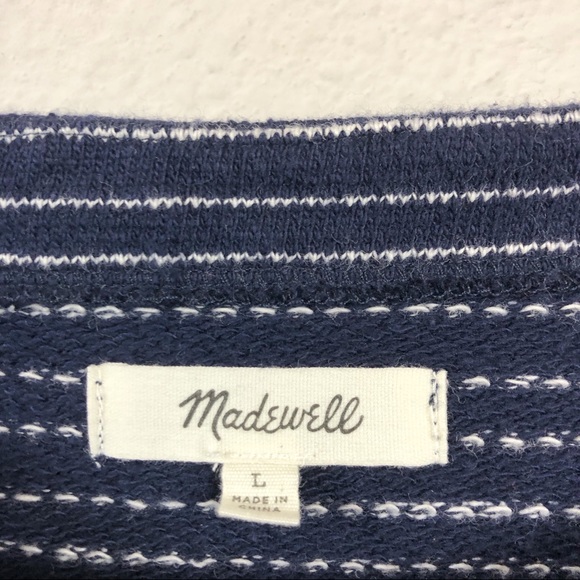 Madewell | Side Lace Navy Stripe Sweater - Picture 3 of 6